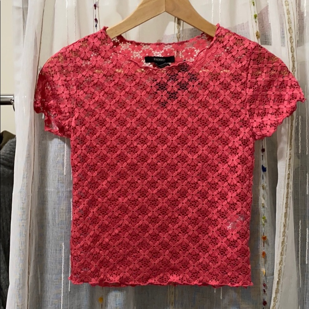 forever21 watermelon cropped top